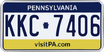 PA license plate KKC7406