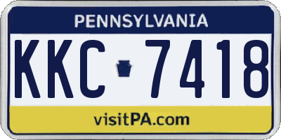 PA license plate KKC7418