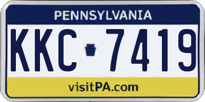 PA license plate KKC7419