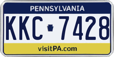 PA license plate KKC7428