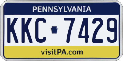 PA license plate KKC7429