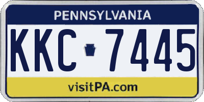 PA license plate KKC7445