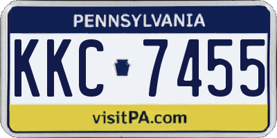 PA license plate KKC7455