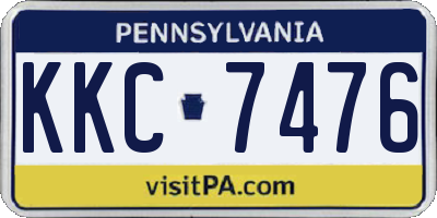PA license plate KKC7476