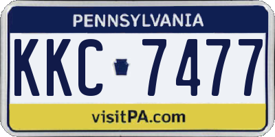 PA license plate KKC7477