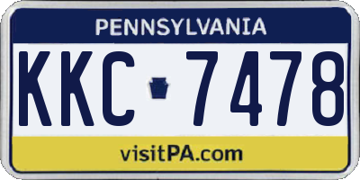 PA license plate KKC7478