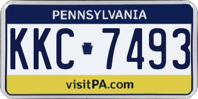 PA license plate KKC7493
