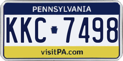 PA license plate KKC7498
