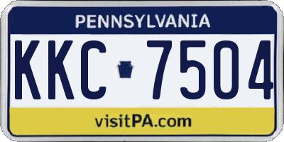 PA license plate KKC7504