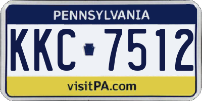 PA license plate KKC7512