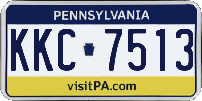 PA license plate KKC7513