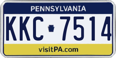 PA license plate KKC7514