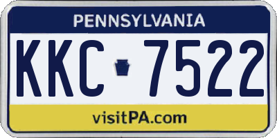 PA license plate KKC7522