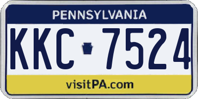 PA license plate KKC7524