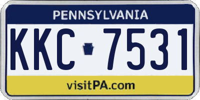 PA license plate KKC7531