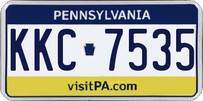 PA license plate KKC7535