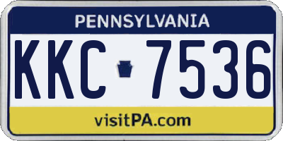 PA license plate KKC7536
