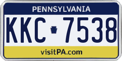 PA license plate KKC7538