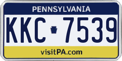 PA license plate KKC7539