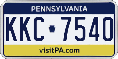 PA license plate KKC7540