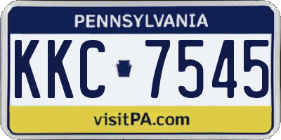 PA license plate KKC7545