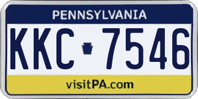 PA license plate KKC7546