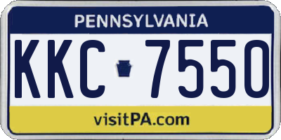 PA license plate KKC7550