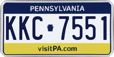 PA license plate KKC7551