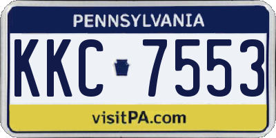 PA license plate KKC7553