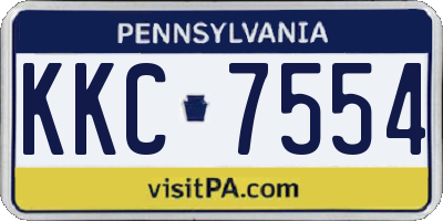 PA license plate KKC7554
