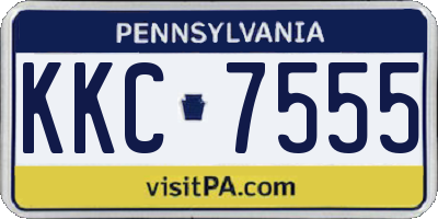 PA license plate KKC7555