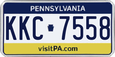 PA license plate KKC7558