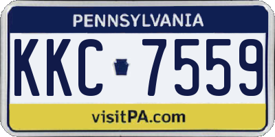 PA license plate KKC7559