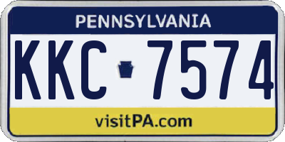 PA license plate KKC7574