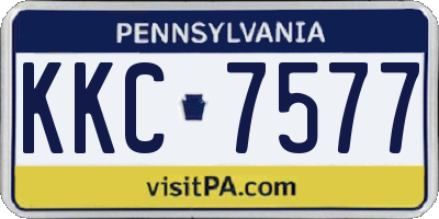 PA license plate KKC7577