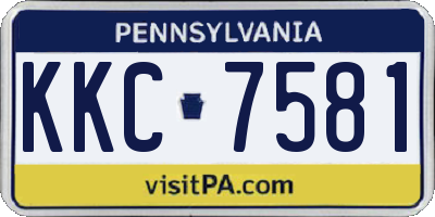 PA license plate KKC7581