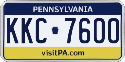 PA license plate KKC7600