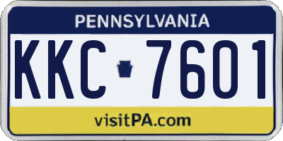 PA license plate KKC7601