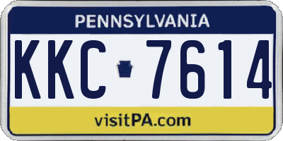 PA license plate KKC7614