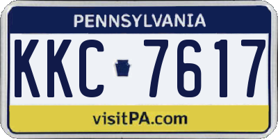 PA license plate KKC7617