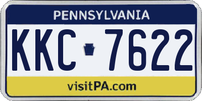 PA license plate KKC7622
