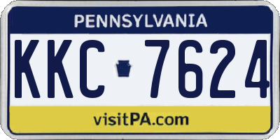 PA license plate KKC7624