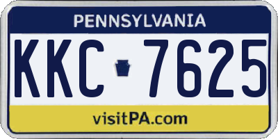 PA license plate KKC7625