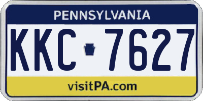 PA license plate KKC7627