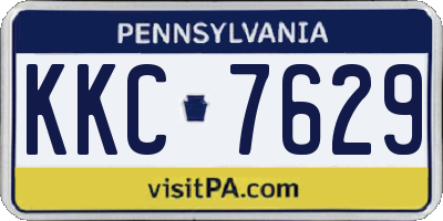 PA license plate KKC7629