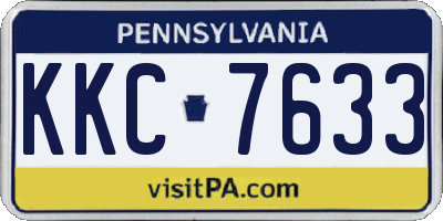 PA license plate KKC7633