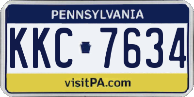 PA license plate KKC7634