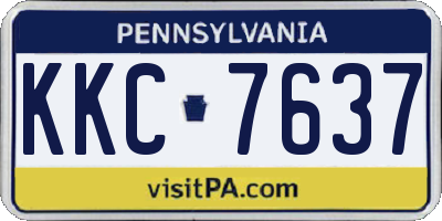 PA license plate KKC7637