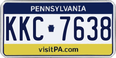 PA license plate KKC7638