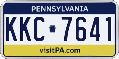 PA license plate KKC7641